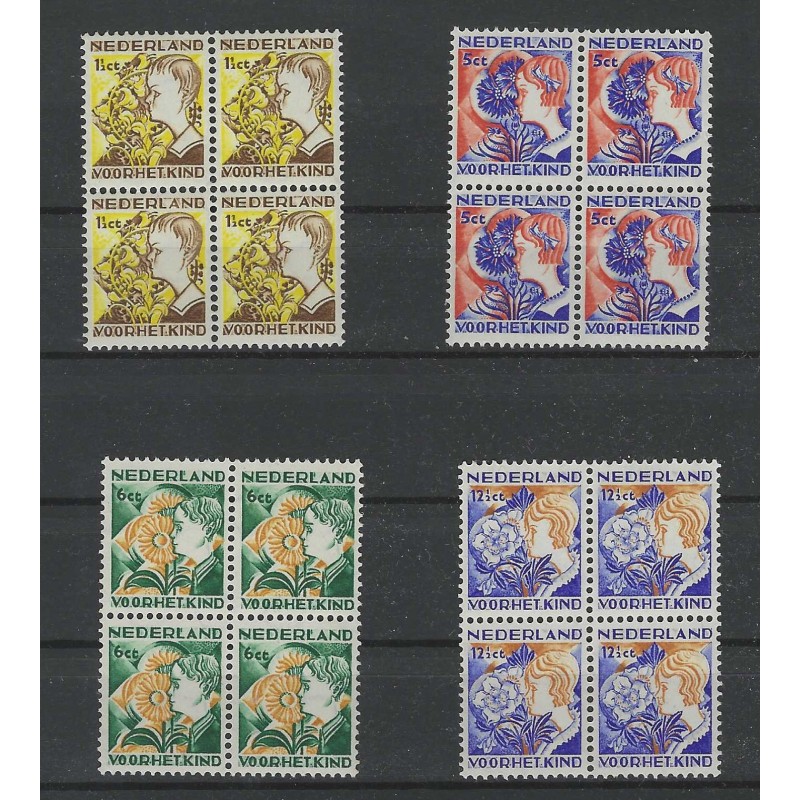 Nederland 248-251 Kind 1932 blokjes van 4 MNH/postfris  CV 500+ €
