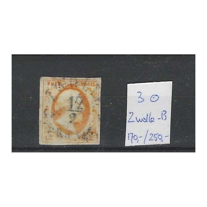 Nederland 3  Willem III 1852 "ZWOLLE-B" VFU/gebr  CV 420 €