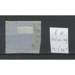 Netherlands 8II  Willem III 1867 "N.R. SPOORWEG 1869"  VFU/used  CV 90+ €