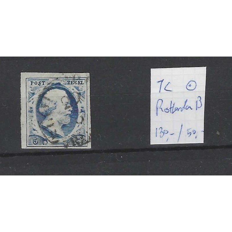 Nederland 1c  Willem III 1852 "ROTTERDAM-B" VFU/gebr  CV 180+ €