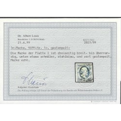 Nederland 1c  Willem III 1852 "ROTTERDAM-B" VFU/gebr  CV 180+ €