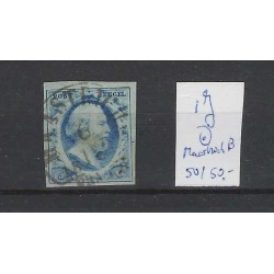 Nederland 1j  Willem III 1852 "MAASTRICHT-B" VFU/gebr  CV 90+ €