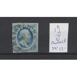 Nederland 1j  Willem III 1852 "MAASTRICHT-B" VFU/gebr  CV 90+ €