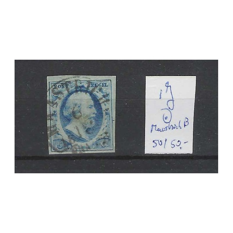 Nederland 1j  Willem III 1852 "MAASTRICHT-B" VFU/gebr  CV 90+ €