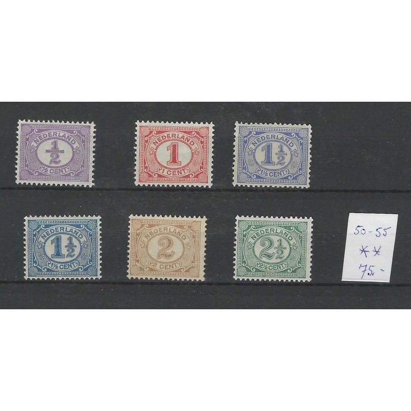 Nederland 50-55 Cijfer 1899  MNH/postfris  CV 75 €