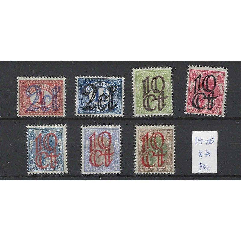 Nederland 114-120  Opruimingszegels  MNH/postfris  CV 90 €