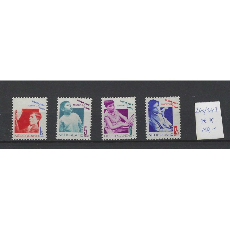 Nederland 240-243  Kinderzegels  MNH/postfris  CV 150 €