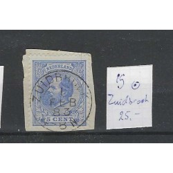 Nederland 19  Willem III 1872 "ZUIDBROEK" kleinrond   VFU/gebr  CV 25€