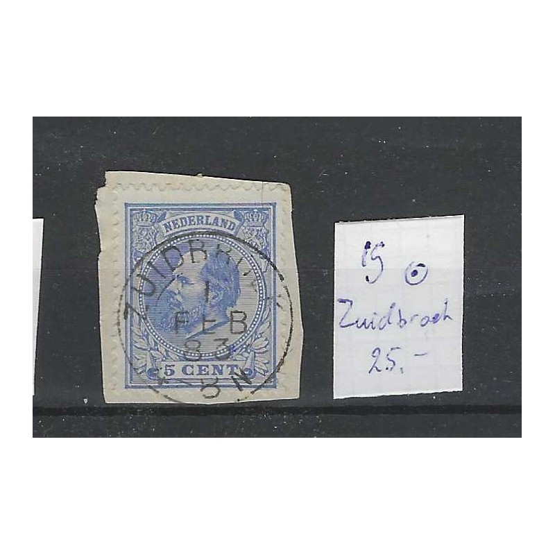 Netherlands 19  Willem III 1872 "ZUIDBROEK" small round cancel   VFU/used  CV 25€