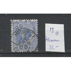 Netherlands 19  Willem III 1872 "HEMMEN" small round cancel   VFU/used  CV 35 €