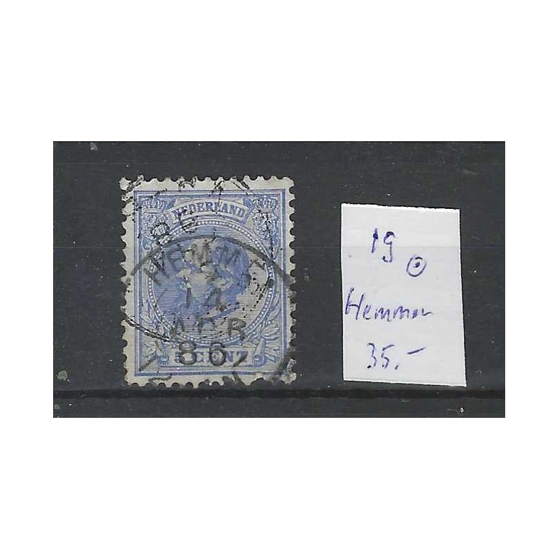 Nederland 19  Willem III 1872 "HEMMEN" kleinrond   VFU/gebr  CV 35 €