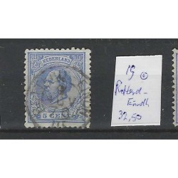Nederland 19  Willem III 1872 "ROTTERD:-EINDH:" kleinrond   VFU/gebr  CV 35 €
