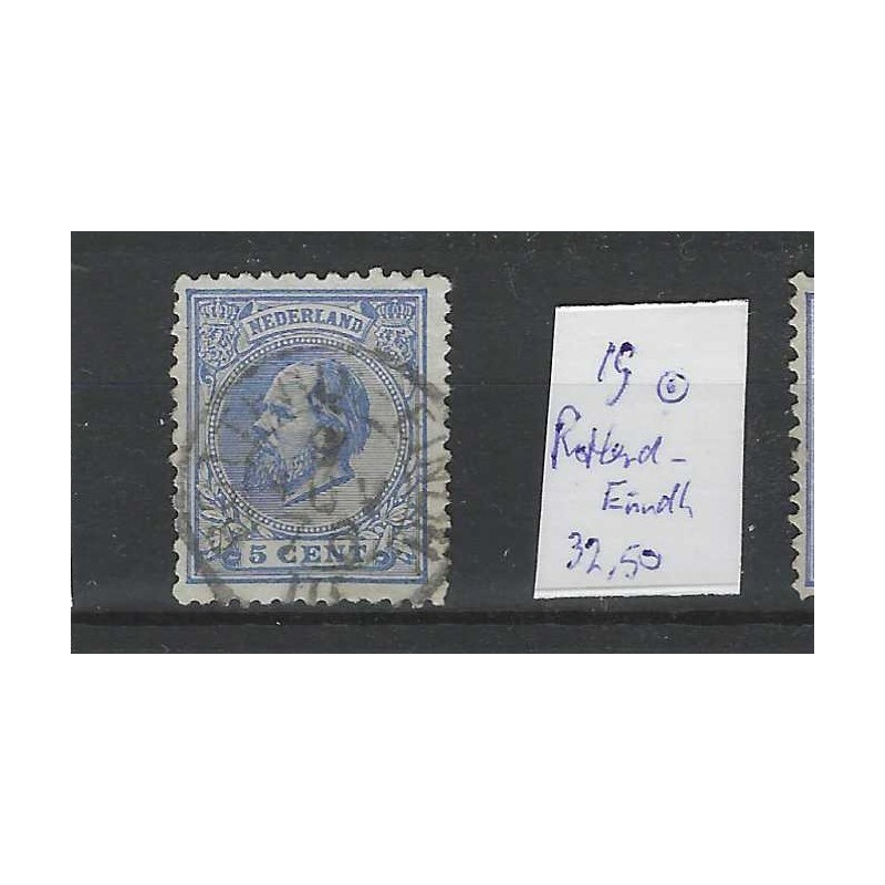 Netherlands 19  Willem III 1872 "ROTTERD:-EINDH:" small round cancel   VFU/used  CV 35 €