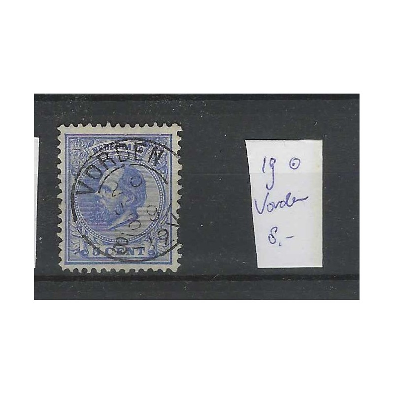Netherlands 19  Willem III 1872 "VORDEN" small round cancel   VFU/used  CV 8 €