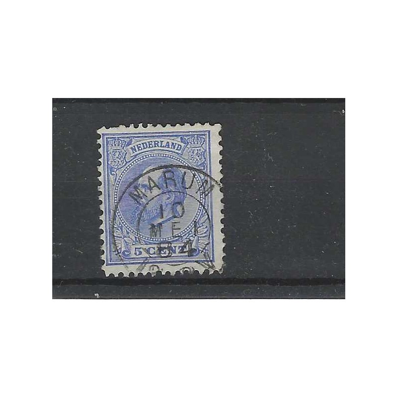 copy of Nederland 19  Willem III 1872 "MARUM" kleinrond   VFU/gebr  CV 19 €