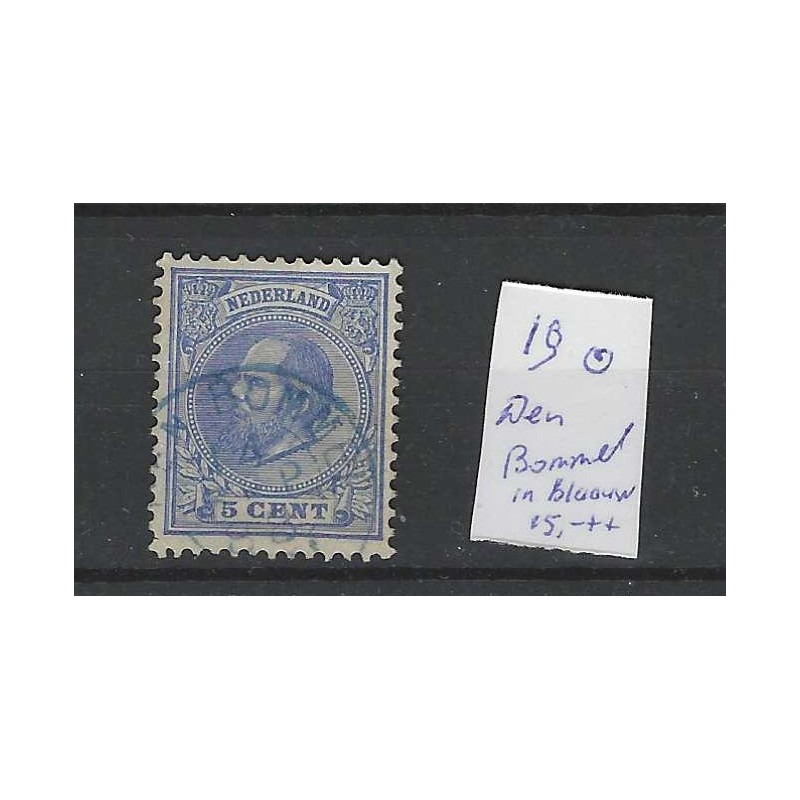 Nederland 19  Willem III 1872 "DEN BOMMEL" kleinrond  blauw VFU/gebr  CV 20+ €