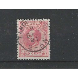 Nederland 21  Willem III 1872 "ZANDVOORT" kleinrond  VFU/gebr  CV 5 €