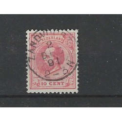 Nederland 21  Willem III 1872 "ZANDVOORT" kleinrond  VFU/gebr  CV 5 €