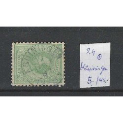 Nederland 24  Willem III 1872 "KRUININGEN" kleinrond  VFU/gebr  CV 50+ €