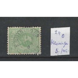 Netherlands 24  Willem III 1872 "KRUININGEN" small round cancel  VFU/used  CV 50+ €