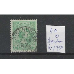 Nederland 40  Wilhelmina 1891 "STEENDEREN" kleinrond VFU/gebr  CV 15+ €