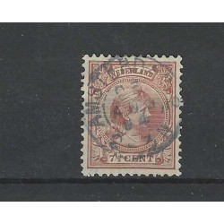 Nederland 36  Wilhelmina 1891 "AMSTERDAM-2" blauw kleinrond VFU/gebr  CV 10+ €