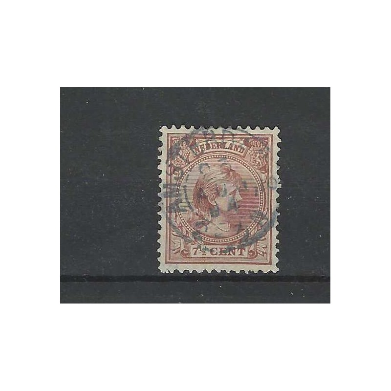 Nederland 36  Wilhelmina 1891 "AMSTERDAM-2" blauw kleinrond VFU/gebr  CV 10+ €
