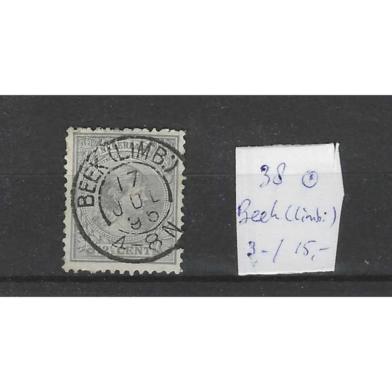 Nederland 38  Wilhelmina 1891 "BEEK (LIMB:)" kleinrond VFU/gebr  CV 18+ €