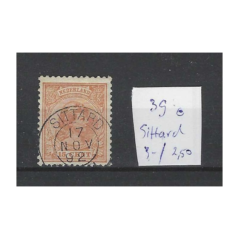 Nederland 39  Wilhelmina 1891 "SITTARD" kleinrond VFU/gebr  CV 5+ €