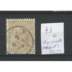 Nederland 43 Wilhelmina 1891 "HAARLEM" KOP-staande maand VFU/gebr  CV 25+ €
