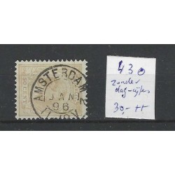Nederland 43 Wilhelmina 1891 "AMSTERDAM-2" zonder DAG-cijfers VFU/gebr  CV 25+ €