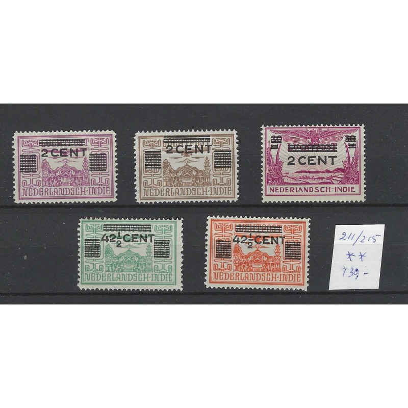 Dutch East Indies  211-215 Opruimingsuitgifte MNH CV 130 €
