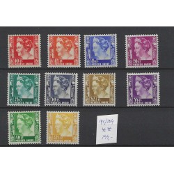 Dutch East Indies 195-204 Wilhelmina  z. wm.  MNH  CV 141 €