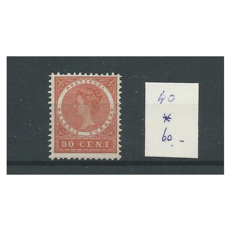 Curacao 40 Wilhelmina 30ct  MH/ongebr  CV  60 €