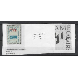 Suriname  325W  plaatfout   MH/ongebr CV 15 €