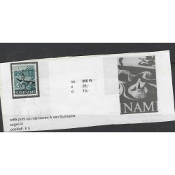 Suriname  306W  plaatfout   MH/ongebr CV 25 €