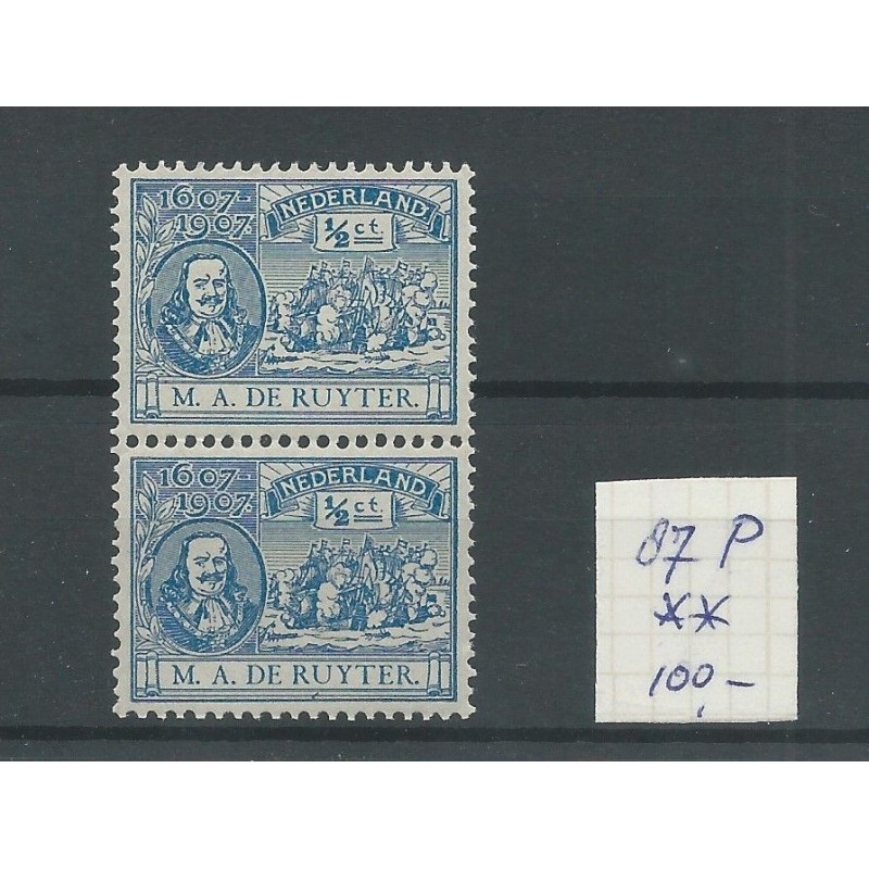 Netherlands 87P in pair with 87  MNH  CV 100 €