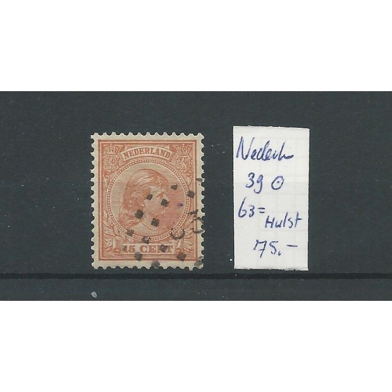 Netherlands 39 with numeral dot cancel 63/Hulst  VFU/used  CV 75 €