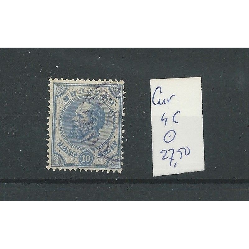 Curacao  4C Willem III 1873  10ct   LUXE  VFU/gebr CV 27,5 €