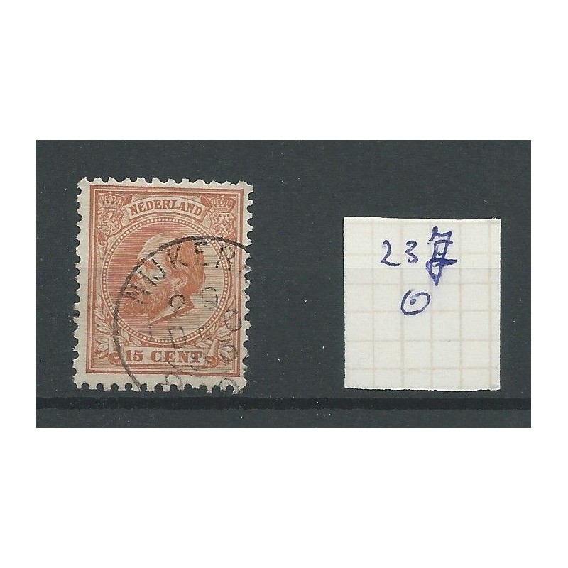 Nederland 23J met "NIJKERK 1883" kleinrond VFU/gebr  CV 23+ €
