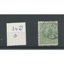 Netherlands 24D with "GROENLO 1882" small round cancel VFU/used  CV 25+ €