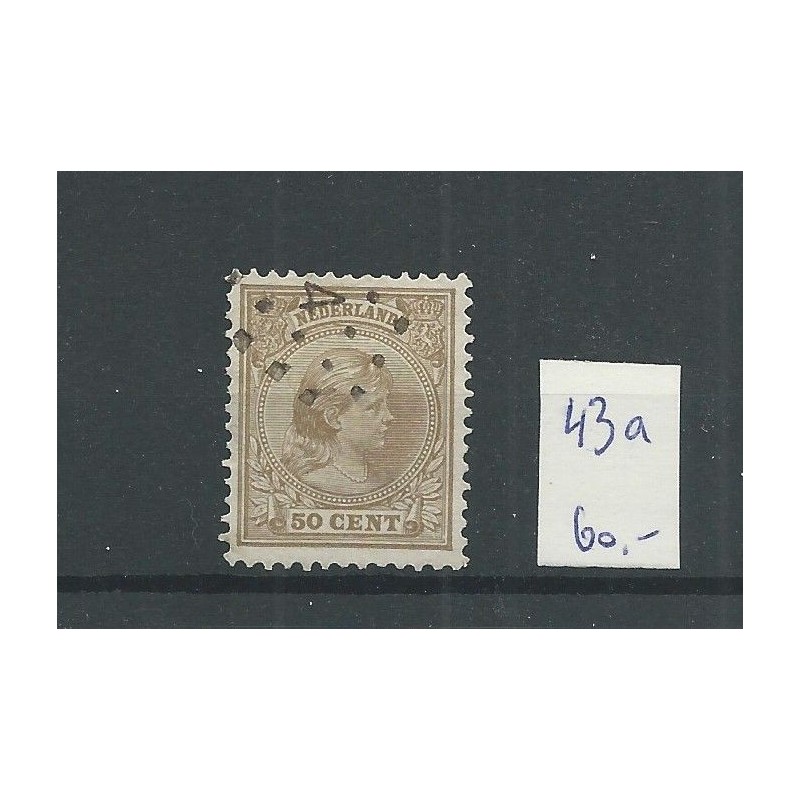 Nederland 43a  Zandkleur Wilhelmina 50ct VFU/gebr  CV 60 €