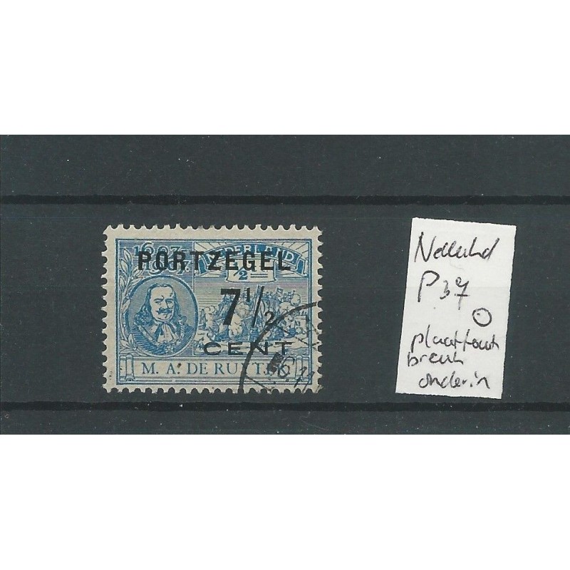 Netherlands P37 with "BREUK LIJN ONDER A"  VFU/used  CV 10+ €