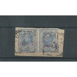 Curaçao 24fa pair with "INVERTED overprint"  VFU/used  CV 450+ €