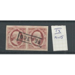 Netherlands 2 plt IX 14-15  pair  VFU/used   CV 180 €