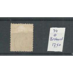 Netherlands 34 with BIRDAARD  small round cancel VFU/used CV 17,50 €