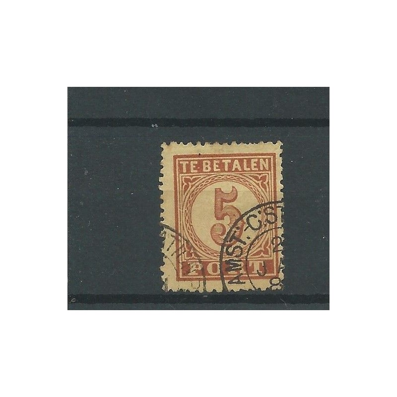 Netherlands P1AA Postage due "AMST:-C:STATION P:P." small round cancel VFU/used CV 130 €