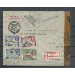 Curaçao LP41-44 on Censuurbrief to New York  CV  40++ €