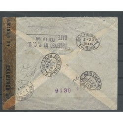Curaçao LP41-44 on Censuurbrief to New York  CV  40++ €