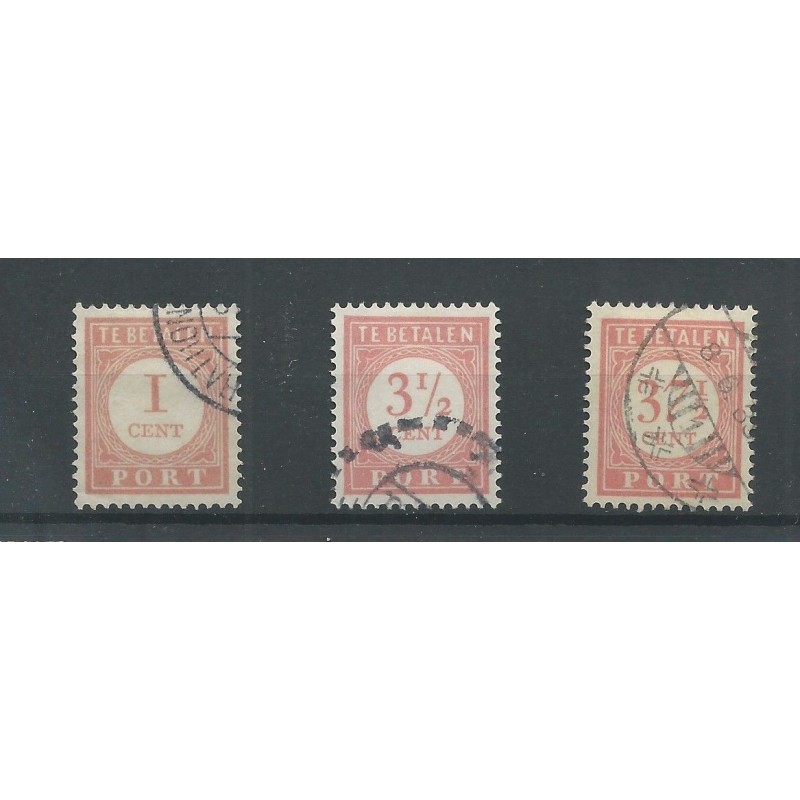 Dutch East Indies P23, P25 and P34  postage due 1913   VFU/used  CV  95 €